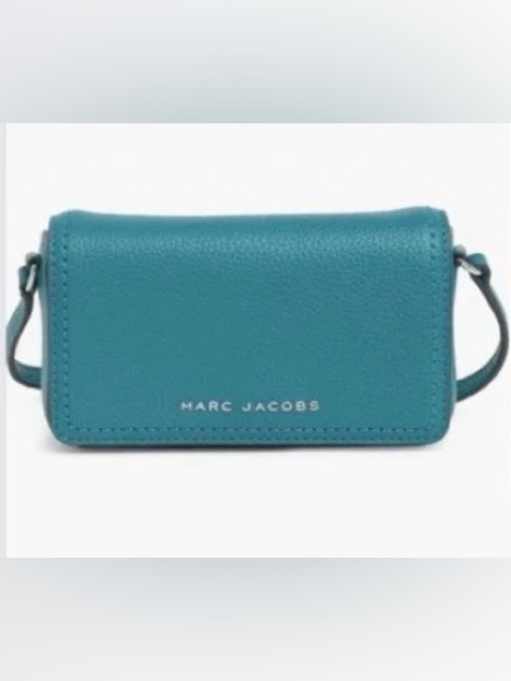 Authenticated Marc Jacobs Harbor Blue Pebbled Leather Crossbody Bag | NWT - Picture 3 of 13